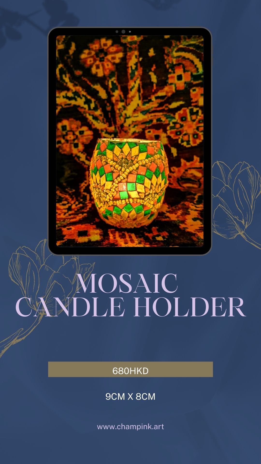 Mosaic Candle Holder [Tribal]