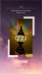 Shiny Floral Mosaic Rechargeable Lamp
